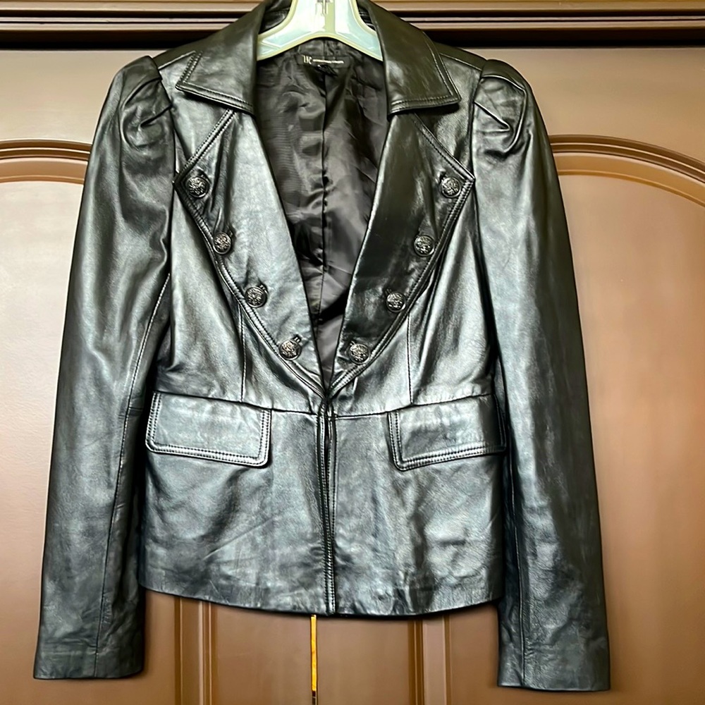 Real leather blazer by INC
